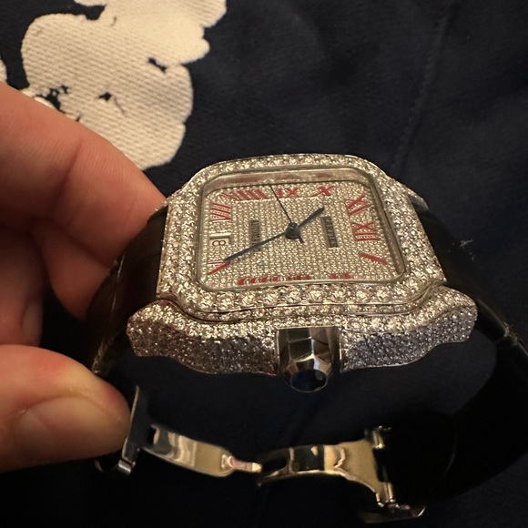 VVS1 💎 Cartier Santos Adjustable Leather band - Picture 4 of 9